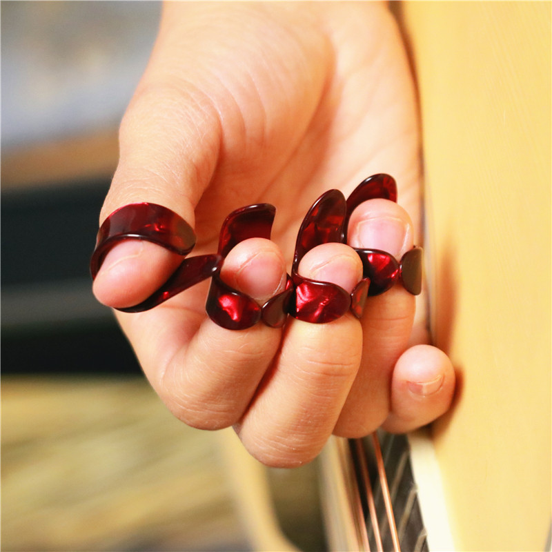 指弹演出配件弹奏拇指拨片防痛指套女生食指套弹吉他护手指套弹片