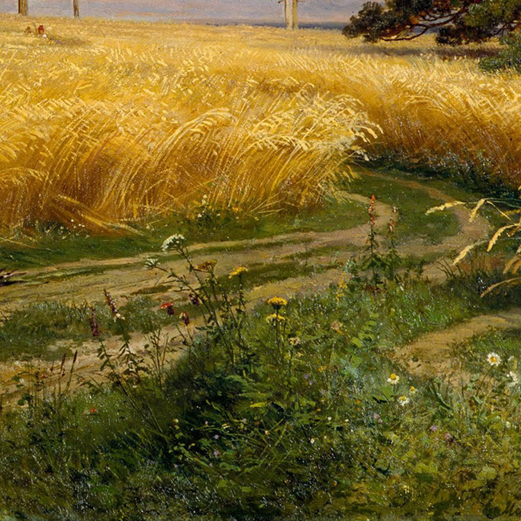 希施客厅过道走廊酒店壁画玄关轻奢装饰画金麦田油画