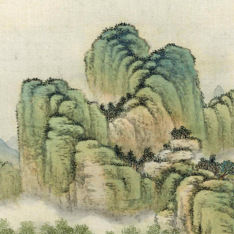 清陈枚山水楼阁图册九仿古画山水画名人字画名家国画书画装饰画