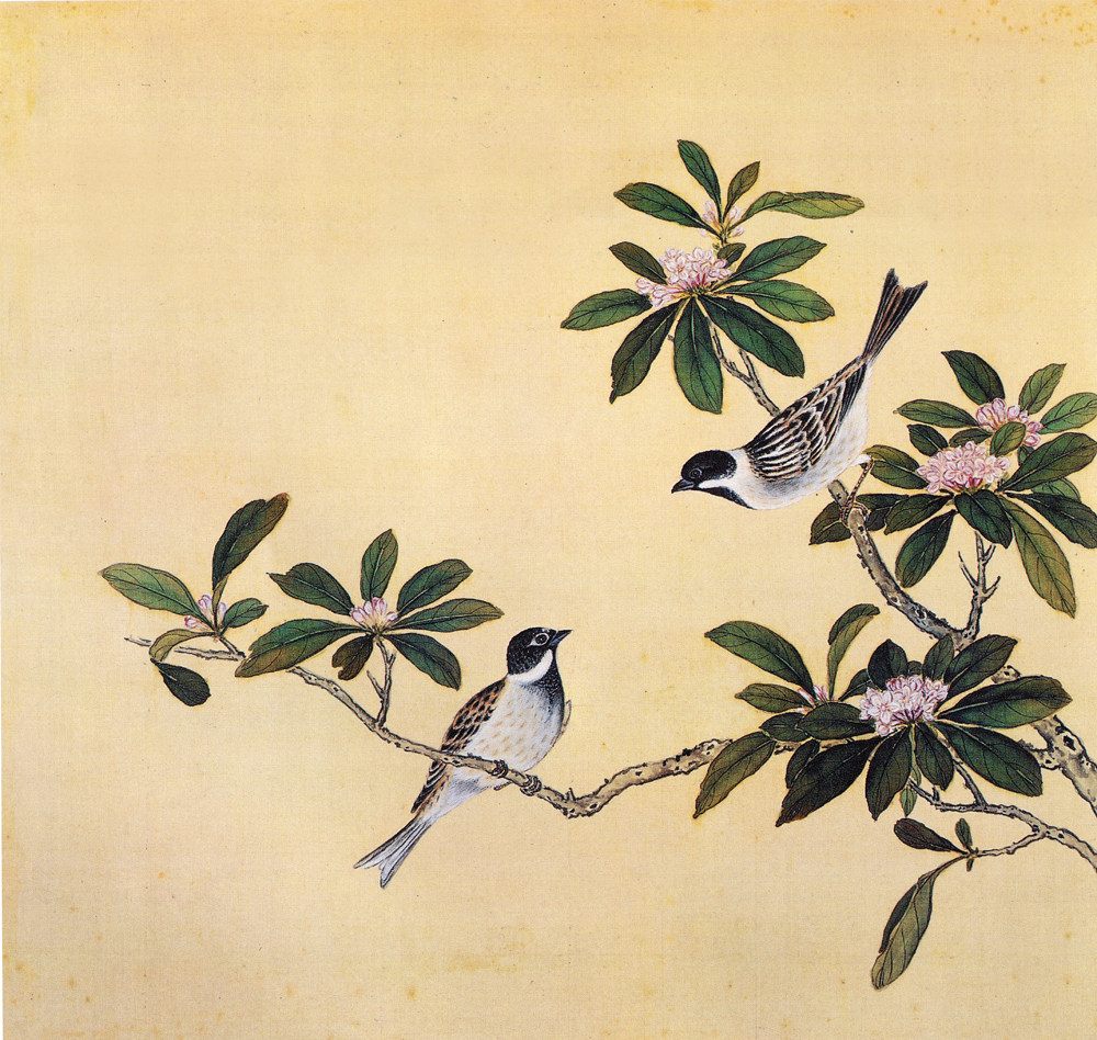 故宫鸟谱燕雀仿古古画复制名人字画名家书画29x32国画