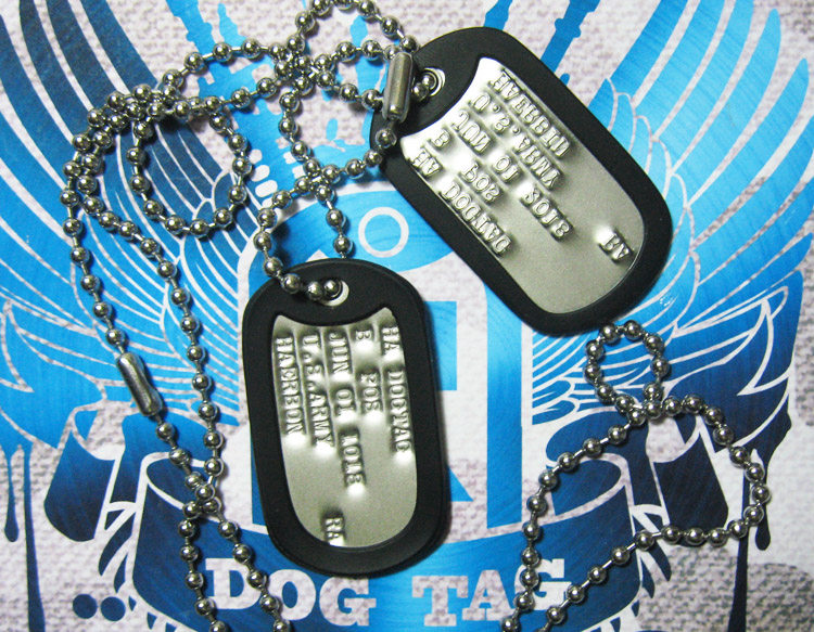 原品美军狗牌身份定制军牌不锈钢冲压凹版dogtag身份牌