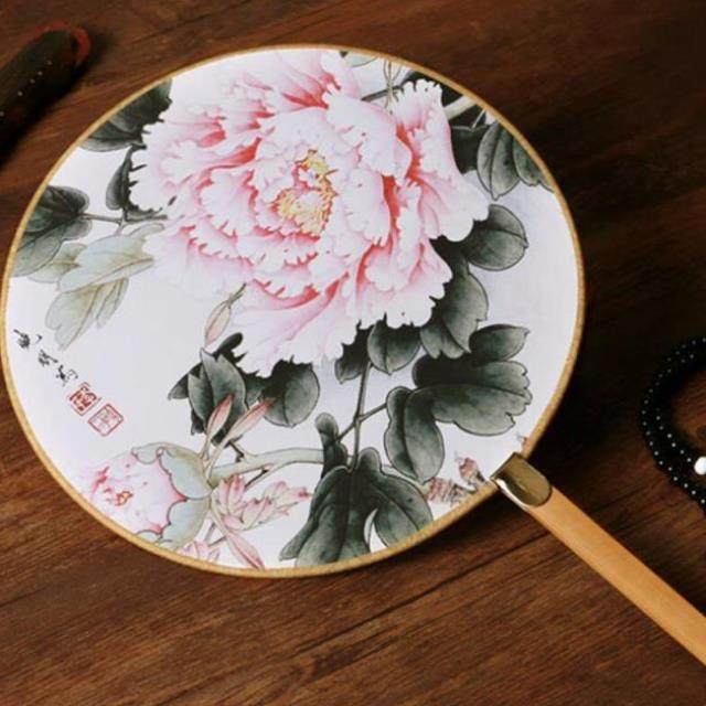 绣禾团扇贵妃扇子古典古装旗袍古风小圆圆形扇子