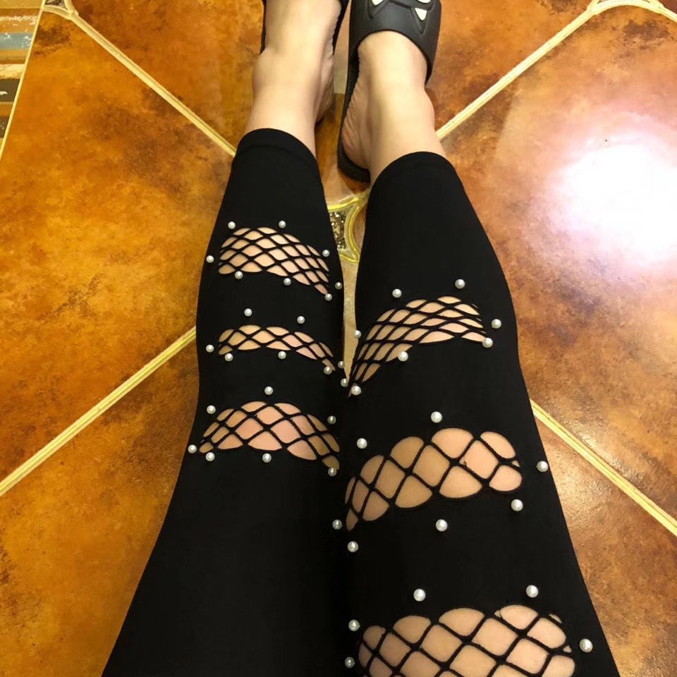 重工码胖2020女裤外穿底裤打底渔网妹妹加大打底裤