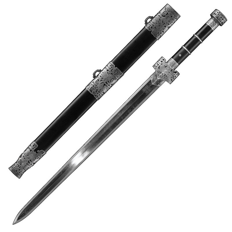 手工纯银草钢太阿剑查长伟纯龙纹越王剑龙泉冷兵器刀剑