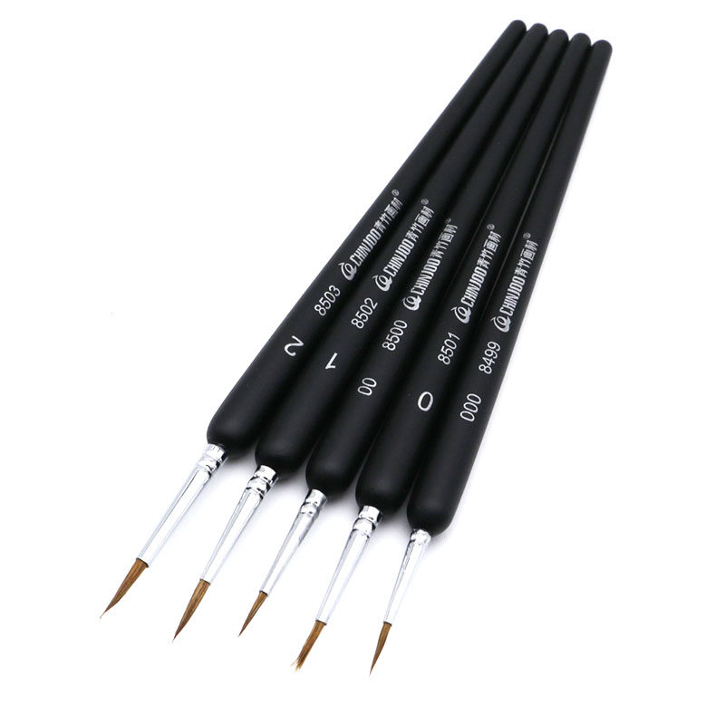 勾线笔青竹黑色极细画笔油画数字工笔勾勒描边笔勾线笔