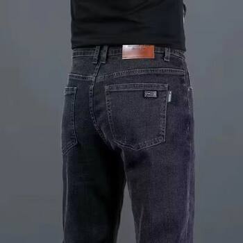 Spring and summer elastic loose straight men's jeans high waist slim fit business men's long pants ຂອງຜູ້ຊາຍຕີນຂະຫນາດນ້ອຍແອວຕ່ໍາ