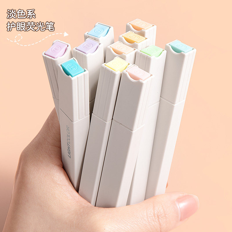 大容量荧光笔软头莹光手重点护眼划专用笔记彩色笔多色荧光笔