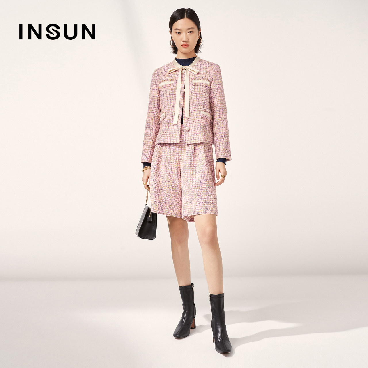 恩裳2021春季新款短裤女外穿显时尚亮片宽松休闲裤