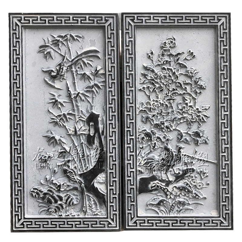 石雕浮雕大理石雕刻壁画背景影壁墙青石材梅兰竹菊石雕