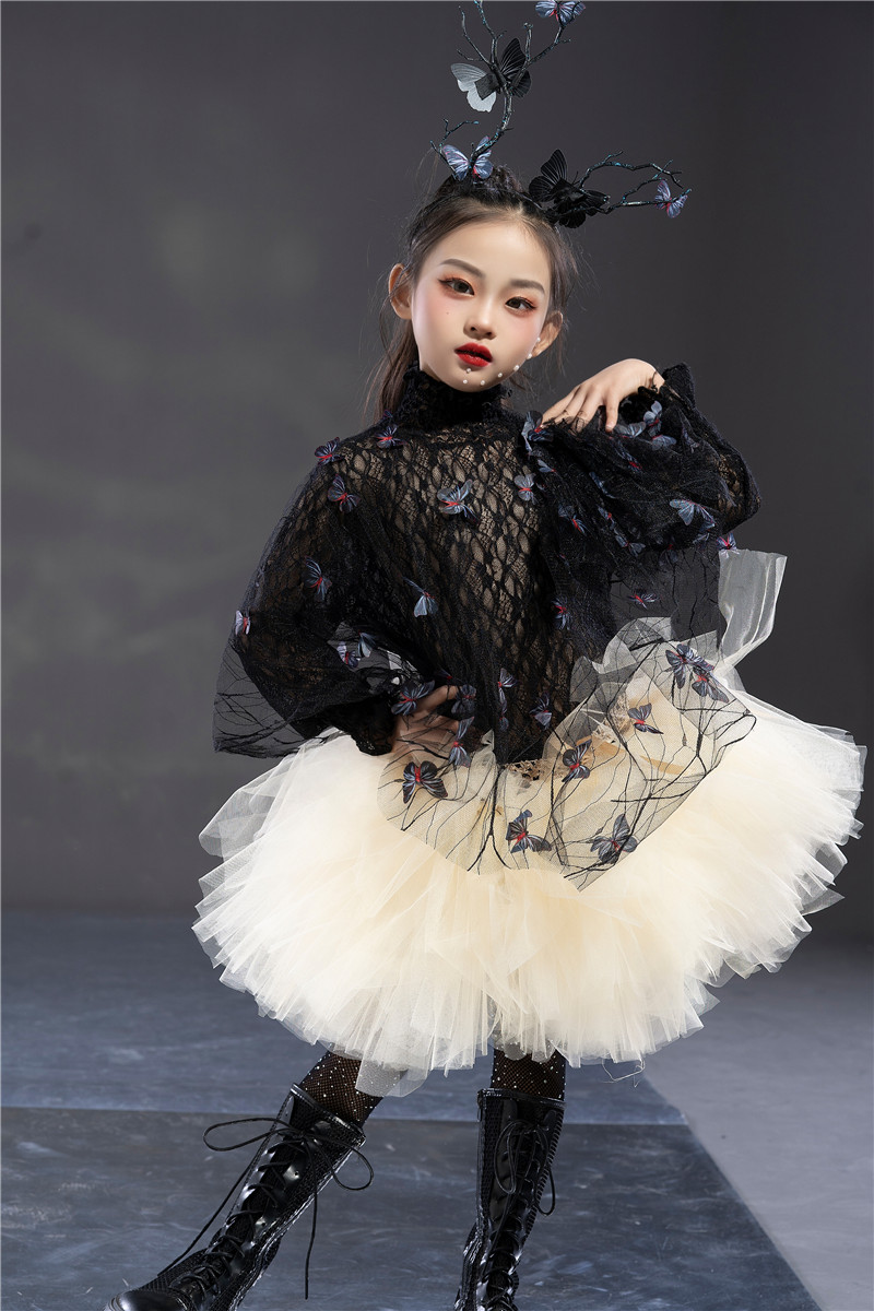 儿童演出服走秀潮服女童模特时装少儿模卡拍摄儿童演出服