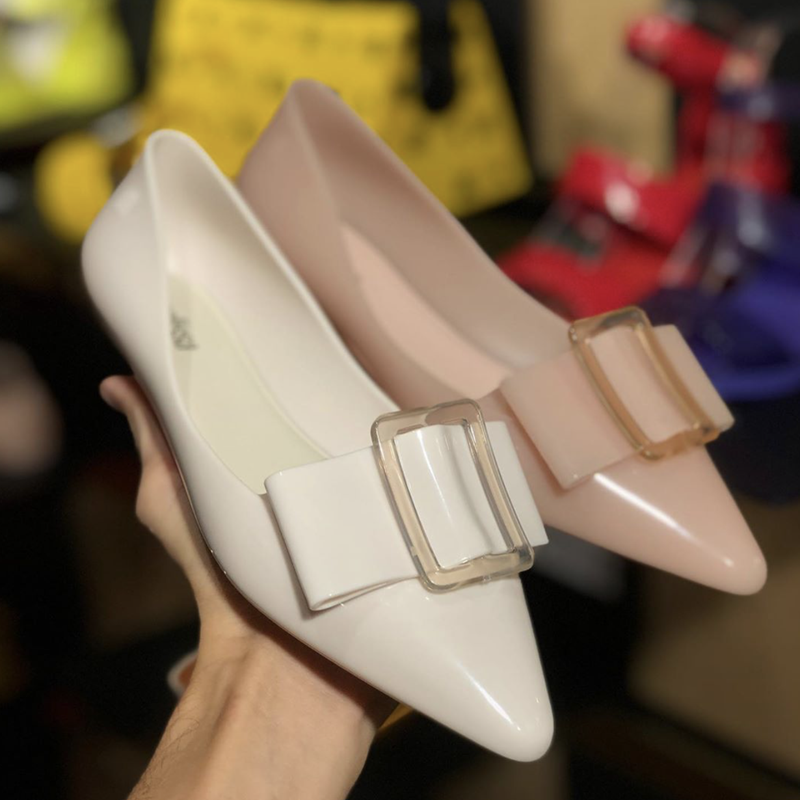 20年夏季新款梅丽莎女鞋melissa果冻凉鞋尖头方扣单单鞋