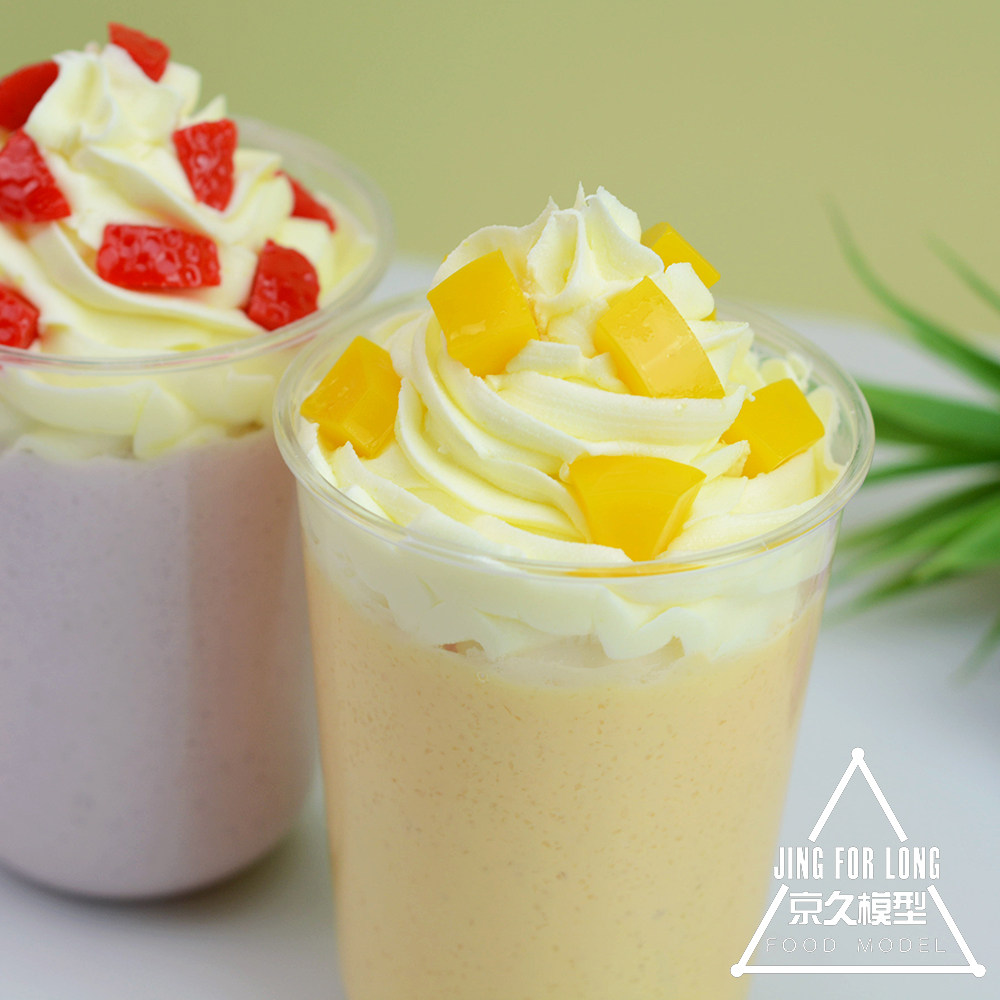 仿真水果果奶模型奶盖果肉奶芙沙冰冷饮摄影仿真水果
