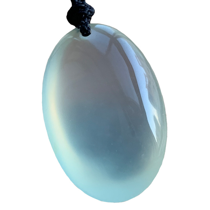 冰种岫岩时来运转挂件小玉坠汉服颈岫玉玉佩椭圆颈饰