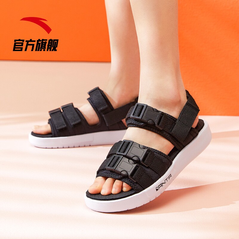 安踏运动凉鞋2022春季新款防滑软底沙滩女士运动沙滩鞋