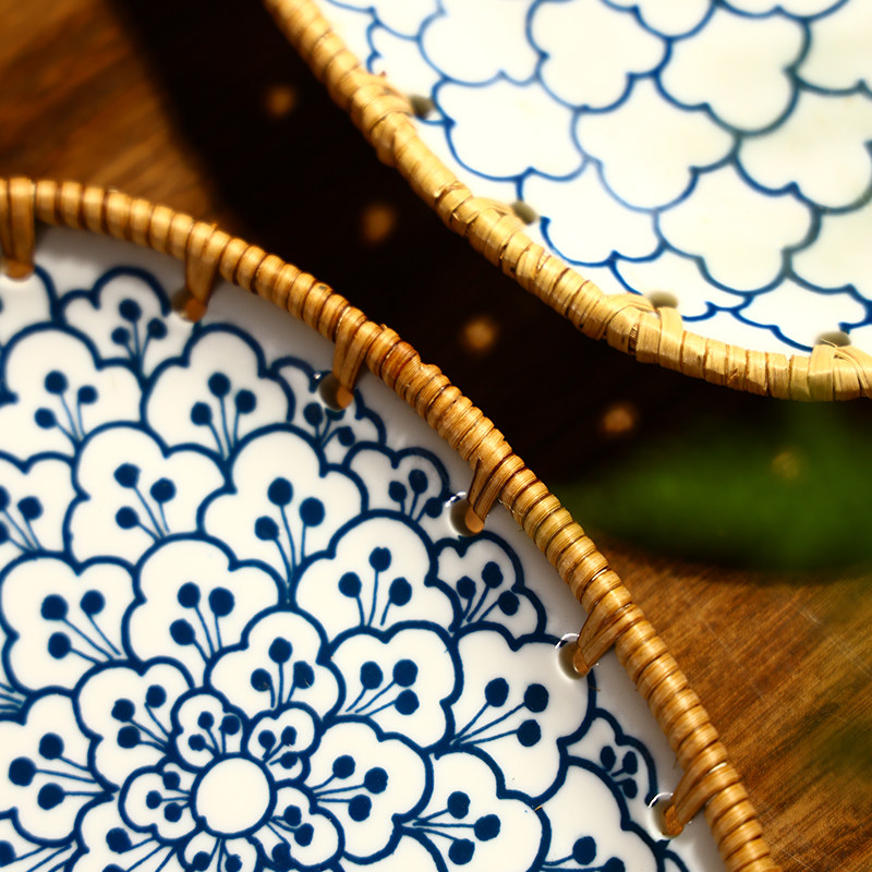 陶瓷菜碟小号日式果盘中式茶点碟子复古古风果盆