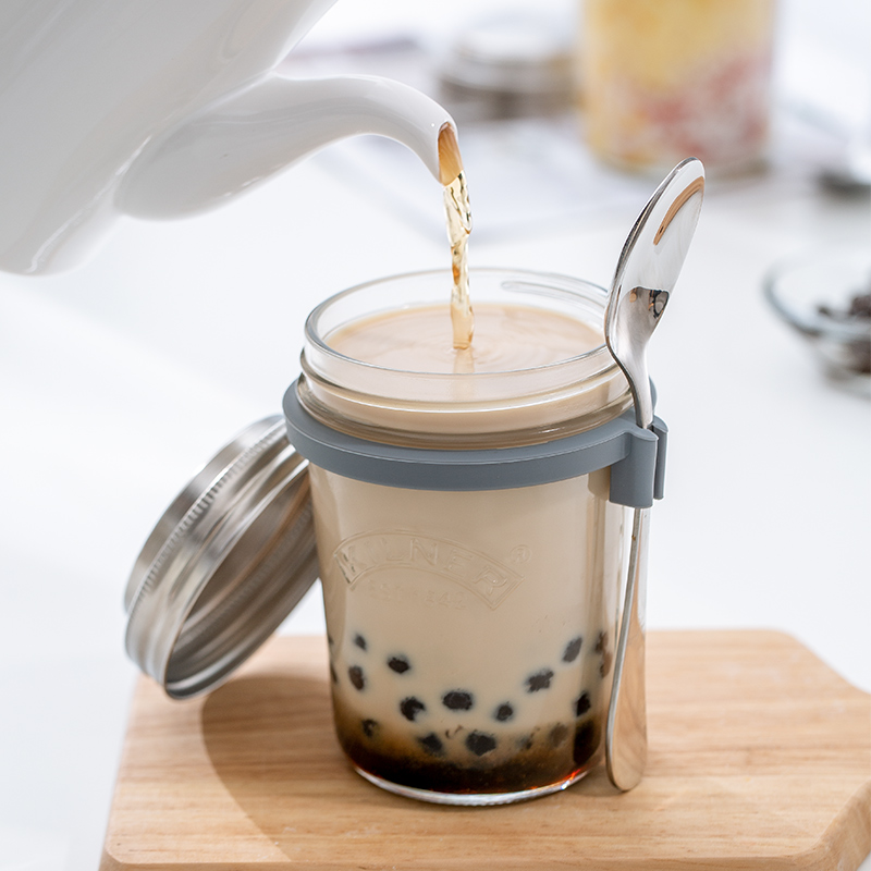 奶茶茶杯英国kilner无铅铅玻璃自制饮料果汁酸奶玻璃杯