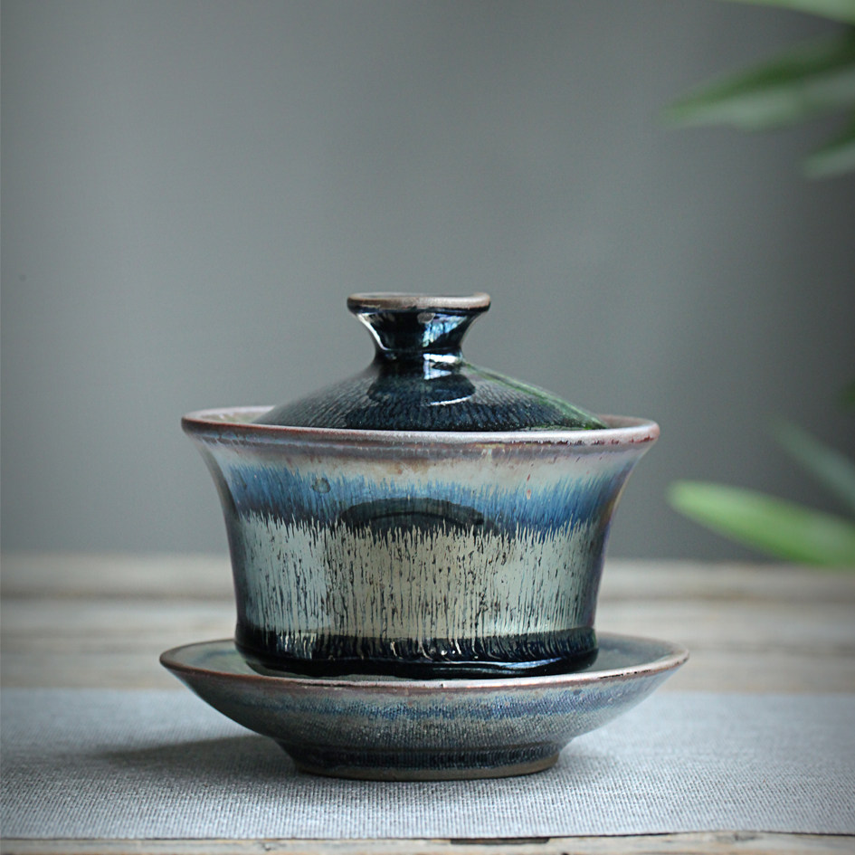 建阳建盏茶杯主人杯纯手工茶具套装柴烧盏天目建盏