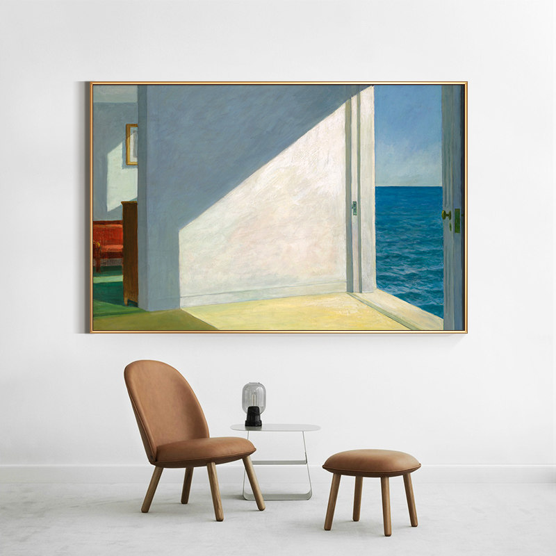 盐马客厅装饰画海的房间edwardhopper爱德华霍普手绘油画