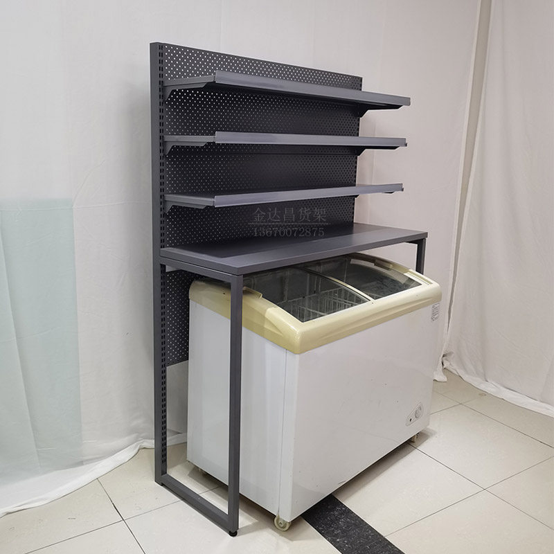 货架美宜佳雪糕超市冰柜冰箱上方展示架便利店牛奶超市货架