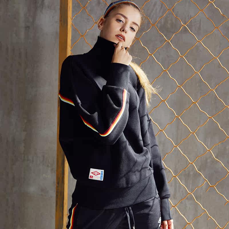 umbro茵宝2018秋季新款女装休闲经典卫衣高领套头衫ui184ap2422