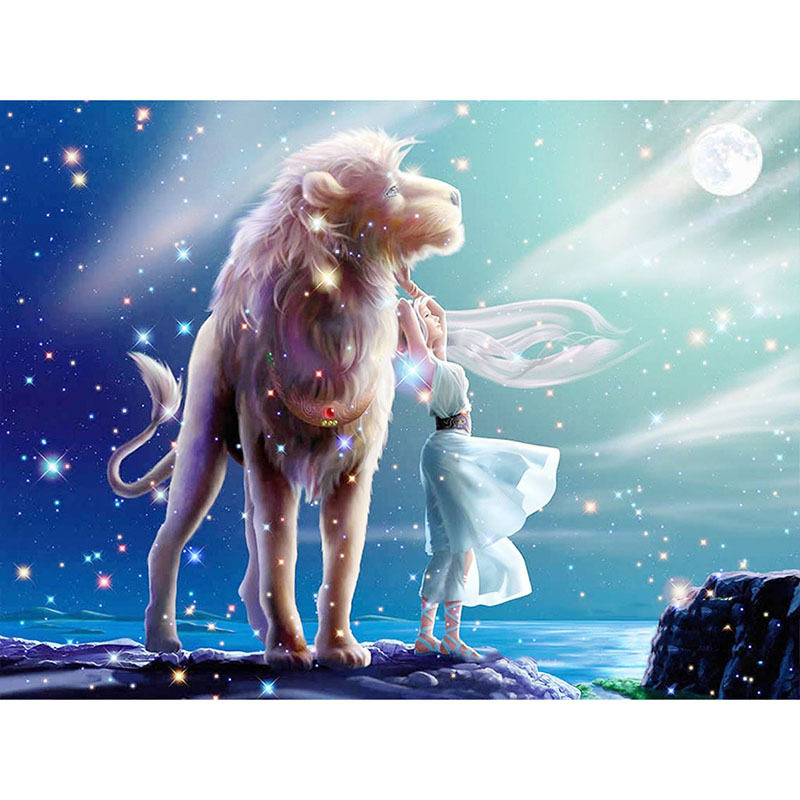 手工家居家居装饰装饰画diy新款钻石十二星座狮子座贴钻十字绣套件