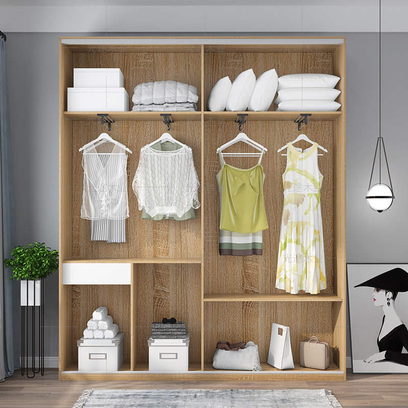 定制薄款移门衣柜现代简约小户户型多功能推拉门北欧衣柜