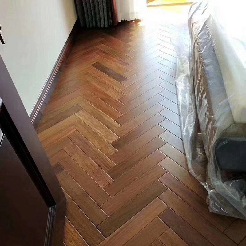 美森官邸巴拉圭重蚁紫檀锁扣地暖人字拼纯实木地板实木地板