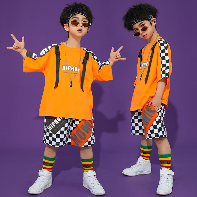 街舞儿童潮服嘻哈童装潮牌hiphop演出服套装少儿儿童演出服