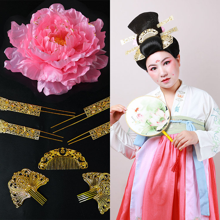 长安唐代反串艺歌仕女花魁cos十二发饰品装假日常整顶假发