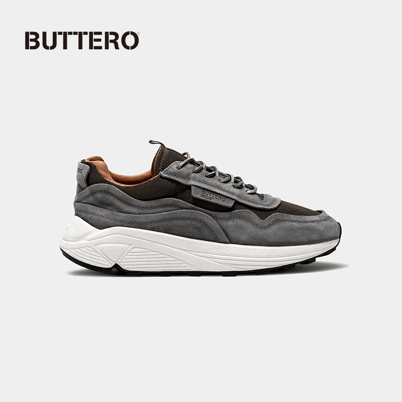 buttero男鞋反毛牛皮低帮休闲鞋透气防水手工做旧鞋意大利8860