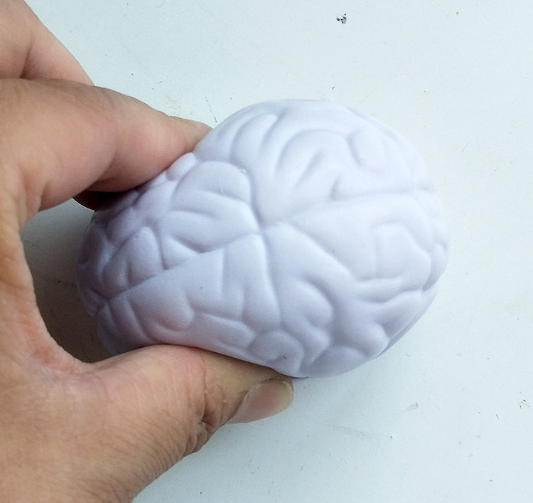 大脑7cm白色脑袋形状压力减压仿真玩具pu球类玩具