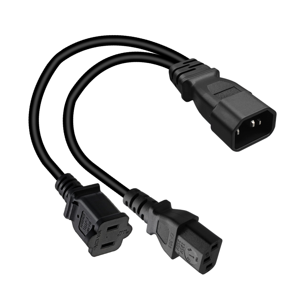 品字二脚一分二孔美标加国国标电源线母插c13连接线