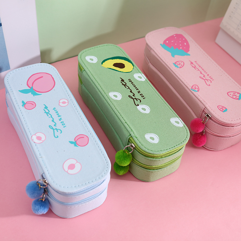 创意网红可爱双层文具盒简约女孩笔袋少女心抖音大容量笔盒小学生