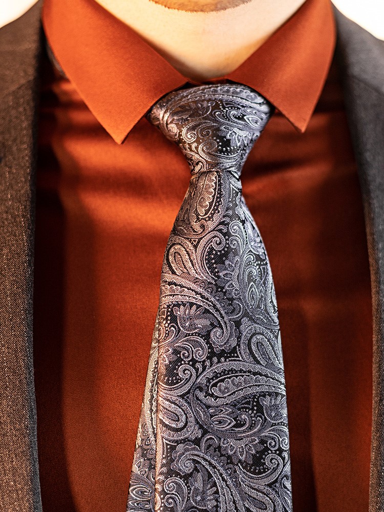 商务晚宴大提提花领带cm拉链休闲男士手打款领带