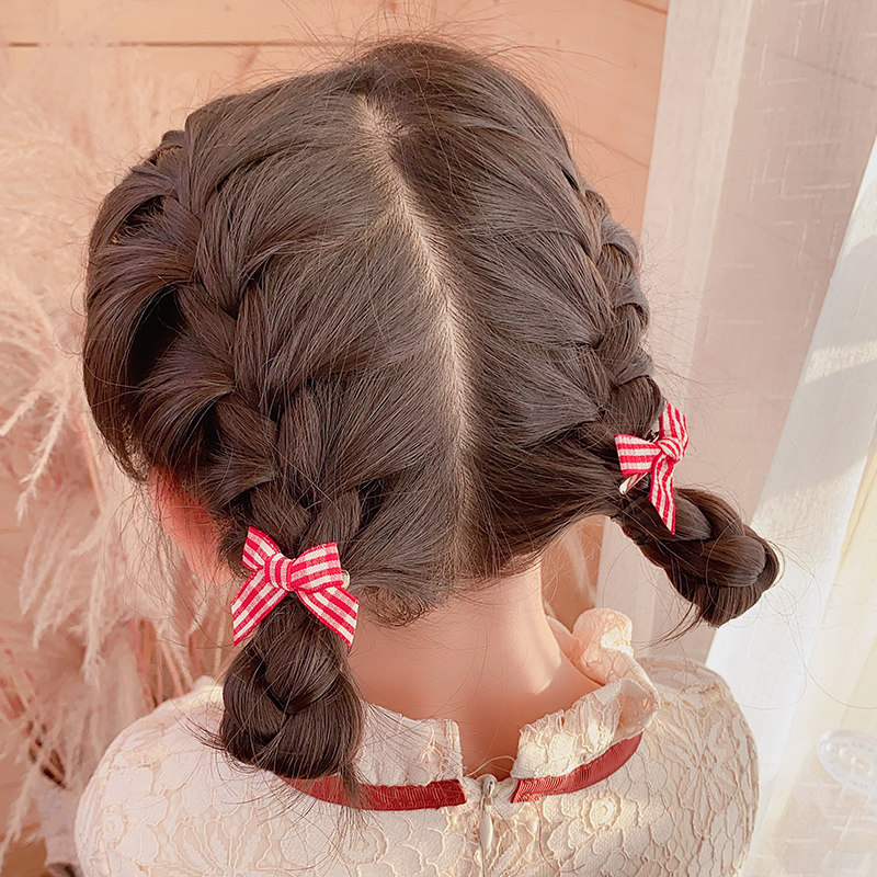 公主小女孩麻花辫装饰发卡发饰女童宝宝可爱蝴蝶结发饰
