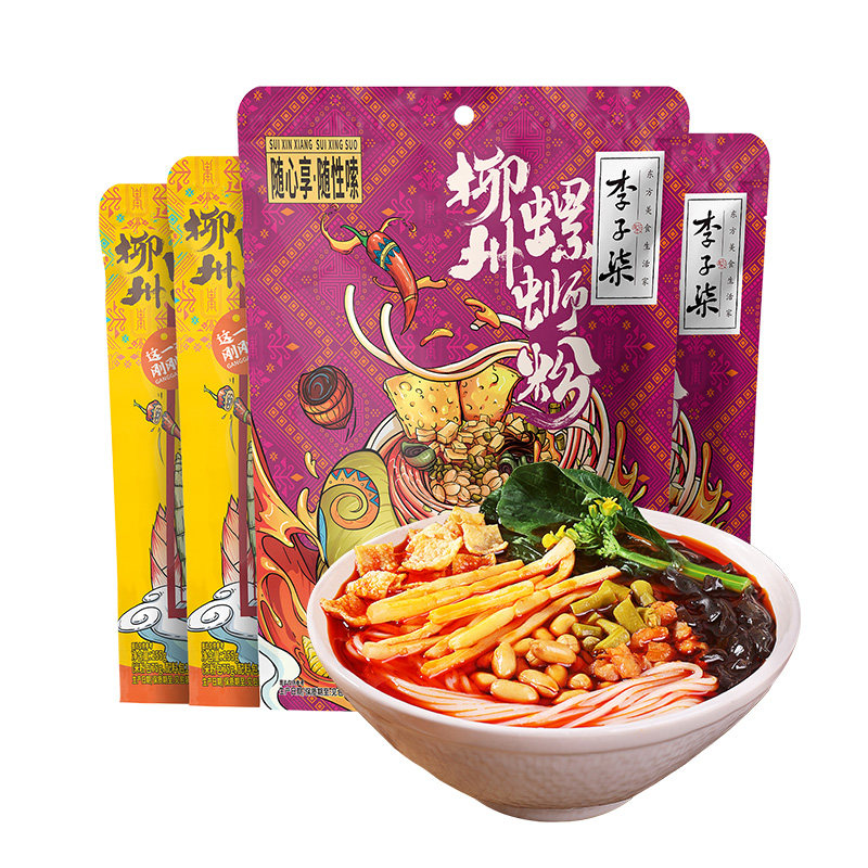 李子柒螺蛳粉柳州螺狮粉2袋爆椒酸笋280g2袋255g广西米粉粉丝速食