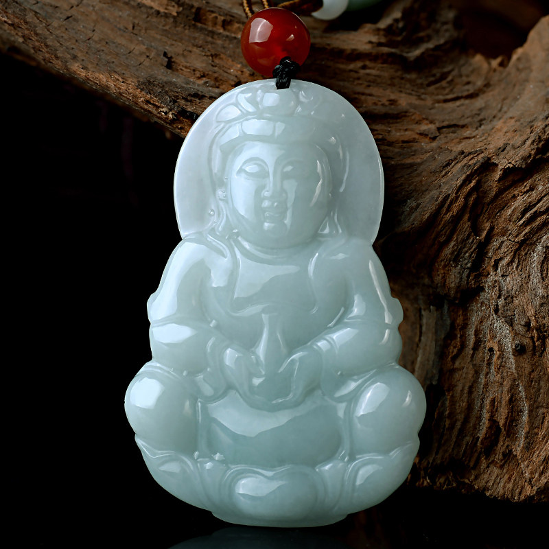 天然翡翠玉观音玉佛吊坠男女女款玉坠弥勒玉佩玉石颈饰