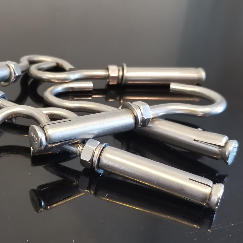 不锈钢膨胀螺丝吊钩m5挂勾吊顶天花板带圈支架膨胀螺丝