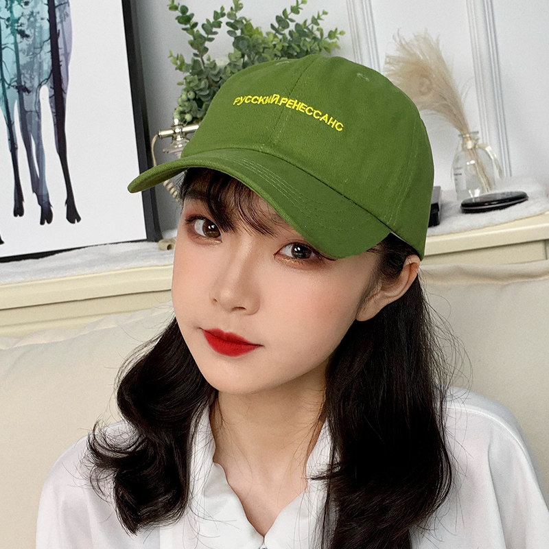 牛油绿帽子女春潮显脸小韩百搭棒球帽可爱日系帽子