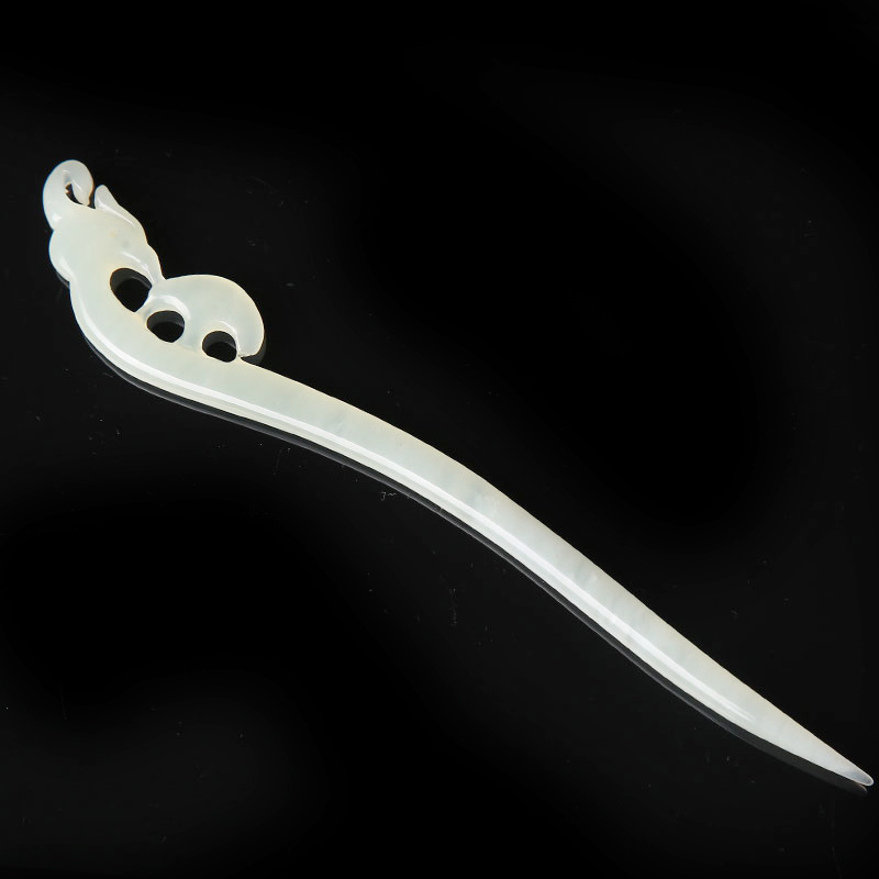 玉石发簪步摇天然岫玉凤凰发簪cos汉服配饰头饰玉簪子发钗发饰