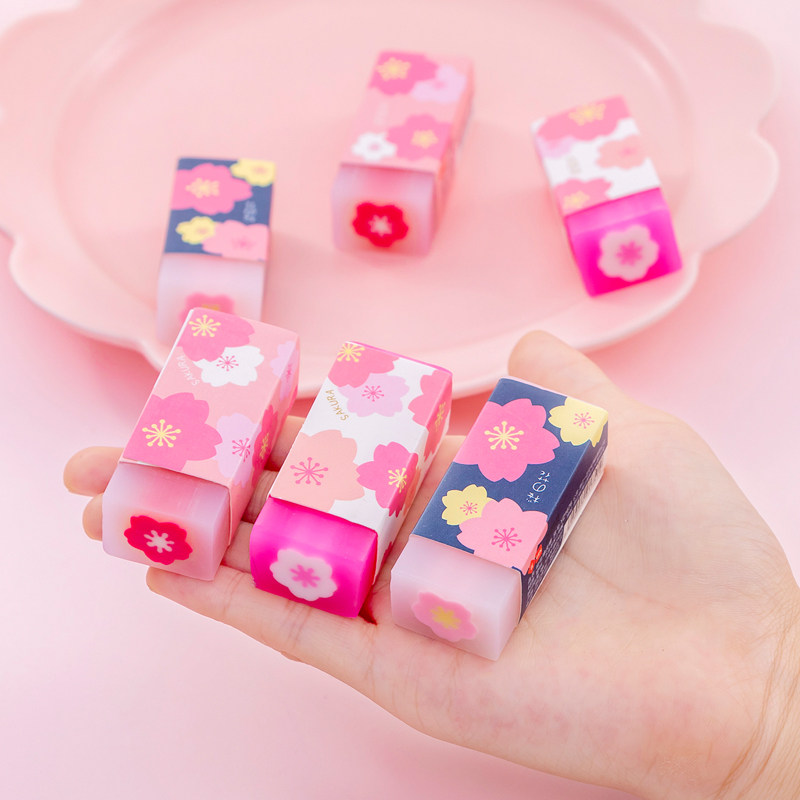樱花果冻橡皮擦少女粉色美术像皮擦得干净不留橡皮