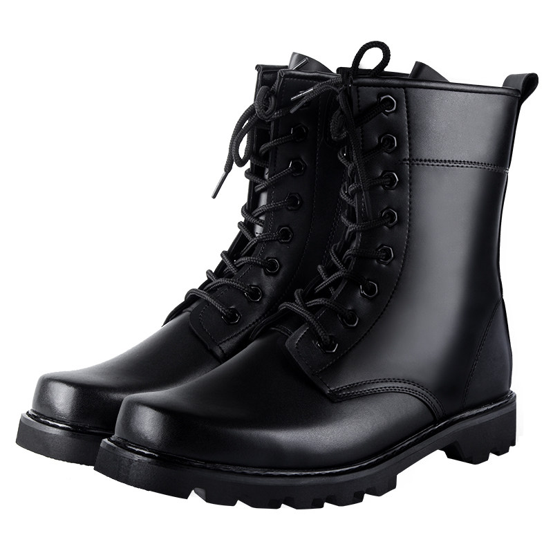 正品冬季真皮军靴男女高帮羊毛户外特种超轻作战皮靴马丁保安鞋