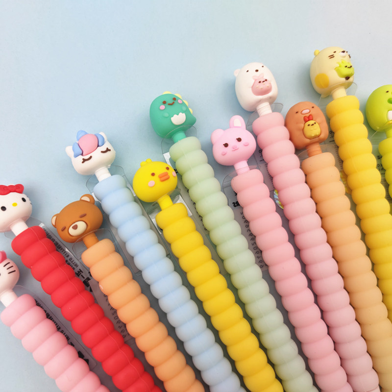 铅笔毛毛虫笔身硅胶自动卡通治愈减压可爱动物铅笔