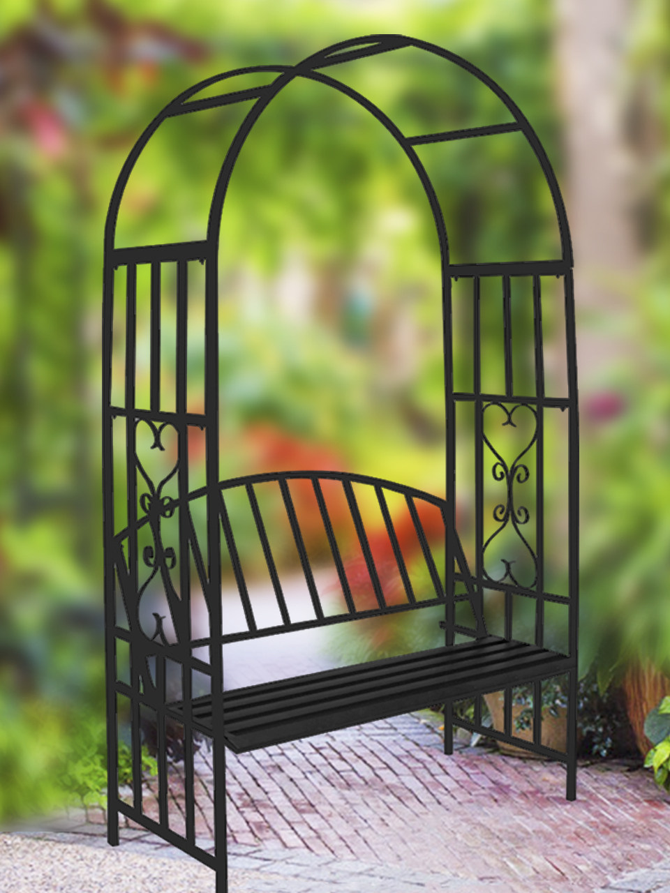 春晓花园拱门座椅蔷薇藤月爬藤藤架玫瑰玫瑰花花架