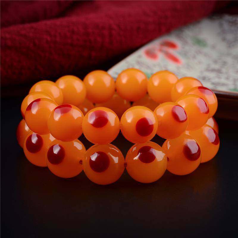 鸟头手串单颗配饰珠子人造一点红散珠隔佛珠