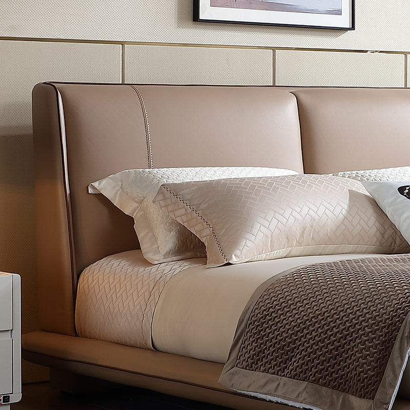 帝标现代轻奢风格皮床简约双人床主卧大床高档皮艺床