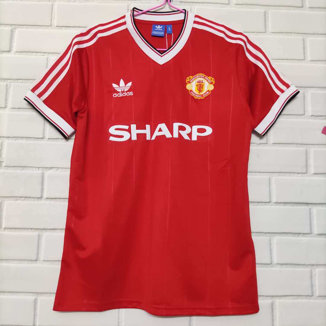 8688赛季红魔主场球衣19861988复古经典怀旧旧版足球服