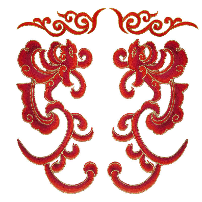 刺绣祥云布贴中国风中式花纹古装汉服表演服装布贴