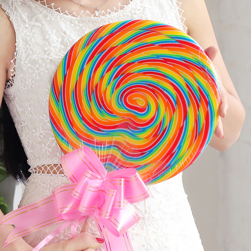 六一儿童节女生礼物1000g巨型超大彩虹棒棒棒棒糖糖果糖果