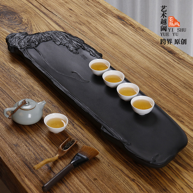 原创设计墨石茶盘复古家用茶具禅意大号功夫茶茶盘